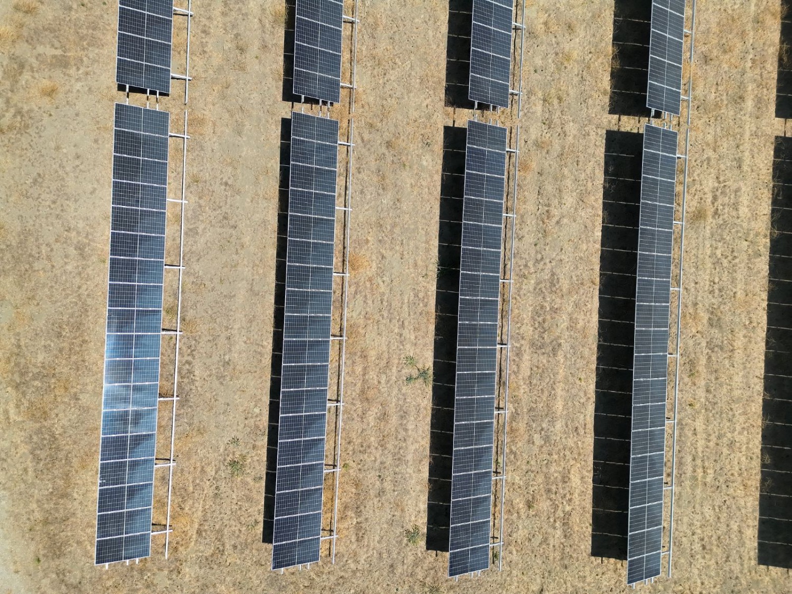 Aerial view of solar panel array — Cypress Drones inspection services